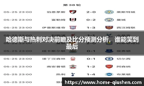 哈德斯与热刺对决前瞻及比分预测分析，谁能笑到最后